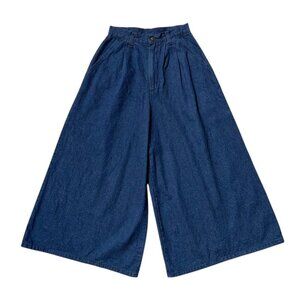 80s vintage highwaisted culotte jeans wideleg gaucho cropped pleated Carlyle